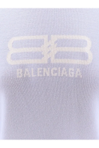 Balenciaga Women's Wool and Cotton Blend Sweater Blue, view 5