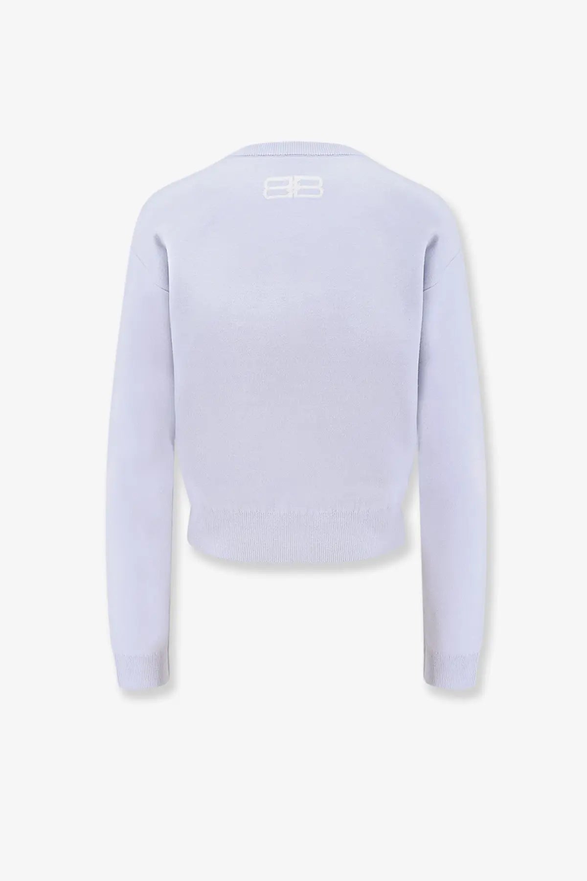 Balenciaga Women's Wool and Cotton Blend Sweater Blue, view 4