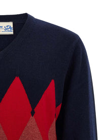 BALLANTYNE - BALLANTYNE - Argyle pattern sweater - Men’s Knitwear