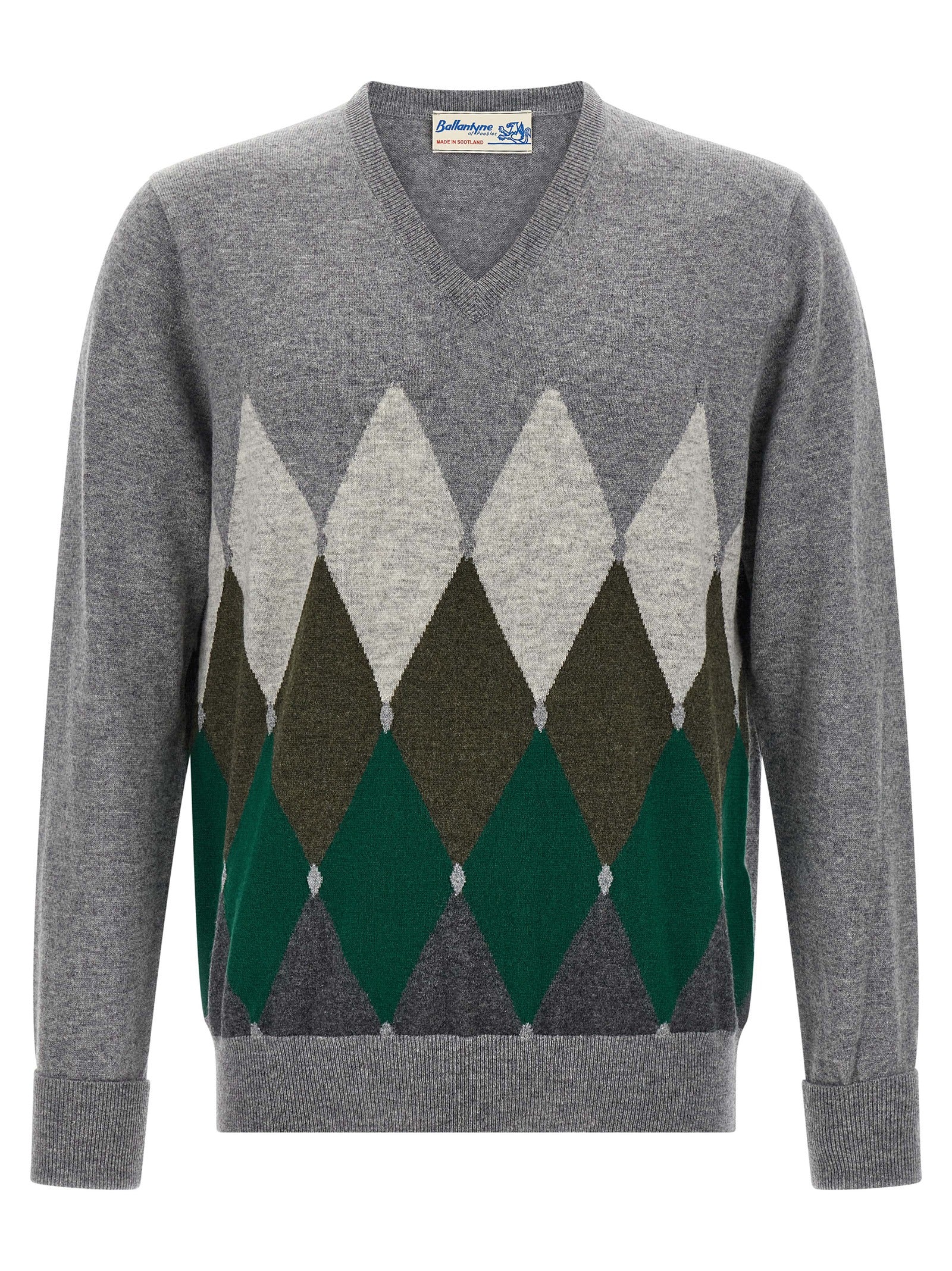 BALLANTYNE - BALLANTYNE - Argyle pattern sweater - Men’s Knitwear