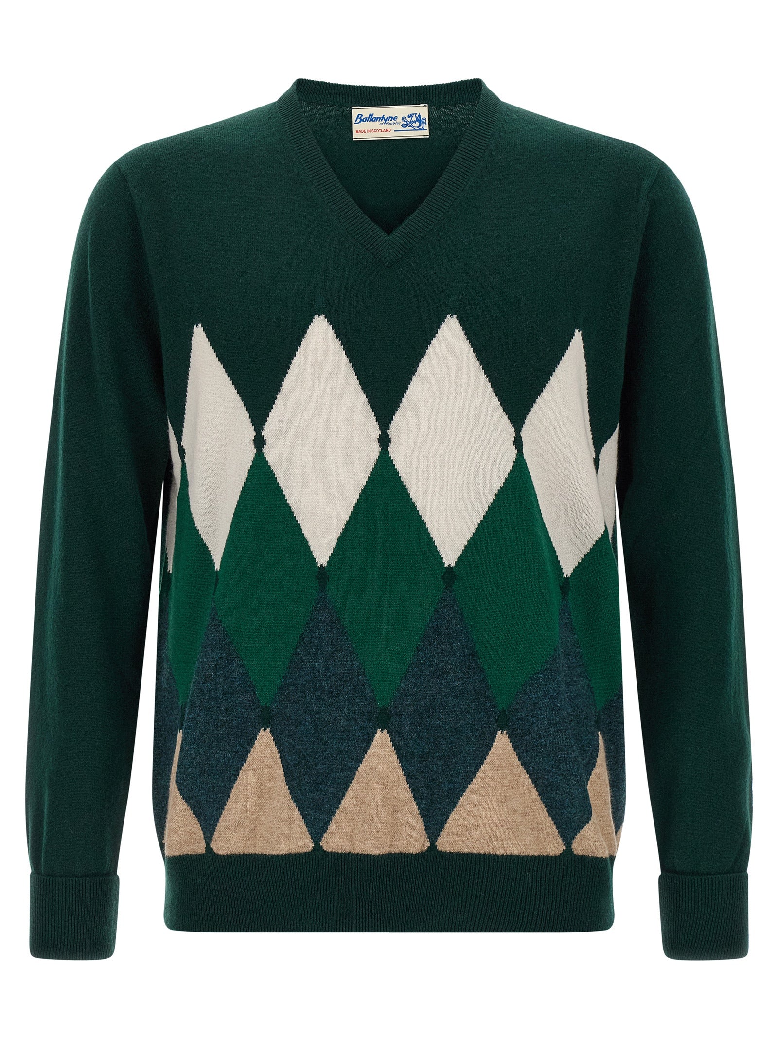 BALLANTYNE - BALLANTYNE - Argyle pattern sweater - Men’s Knitwear