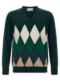BALLANTYNE - BALLANTYNE - Argyle pattern sweater - Men’s Knitwear