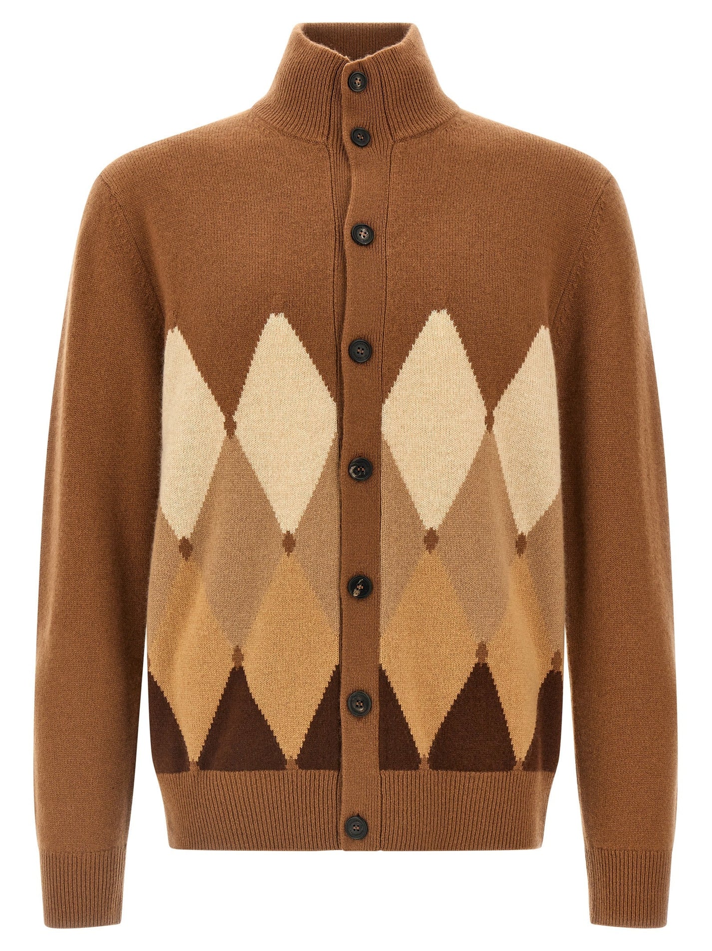 BALLANTYNE - BALLANTYNE - Cardigan Argyle - Men’s Knitwear