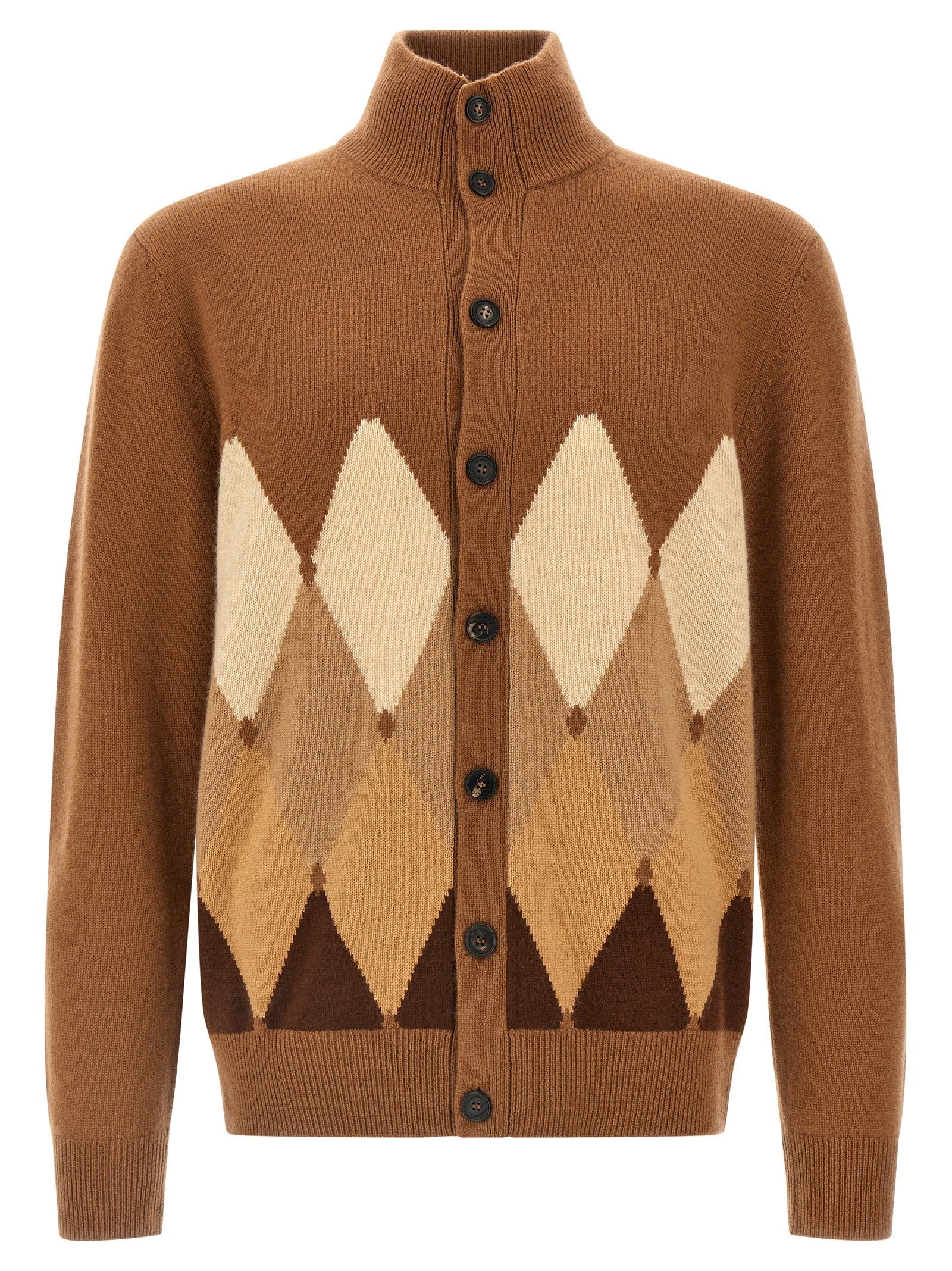 BALLANTYNE - BALLANTYNE - Cardigan Argyle - Men’s Knitwear