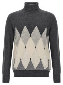 BALLANTYNE - BALLANTYNE - Argyle turtleneck - Men’s Knitwear