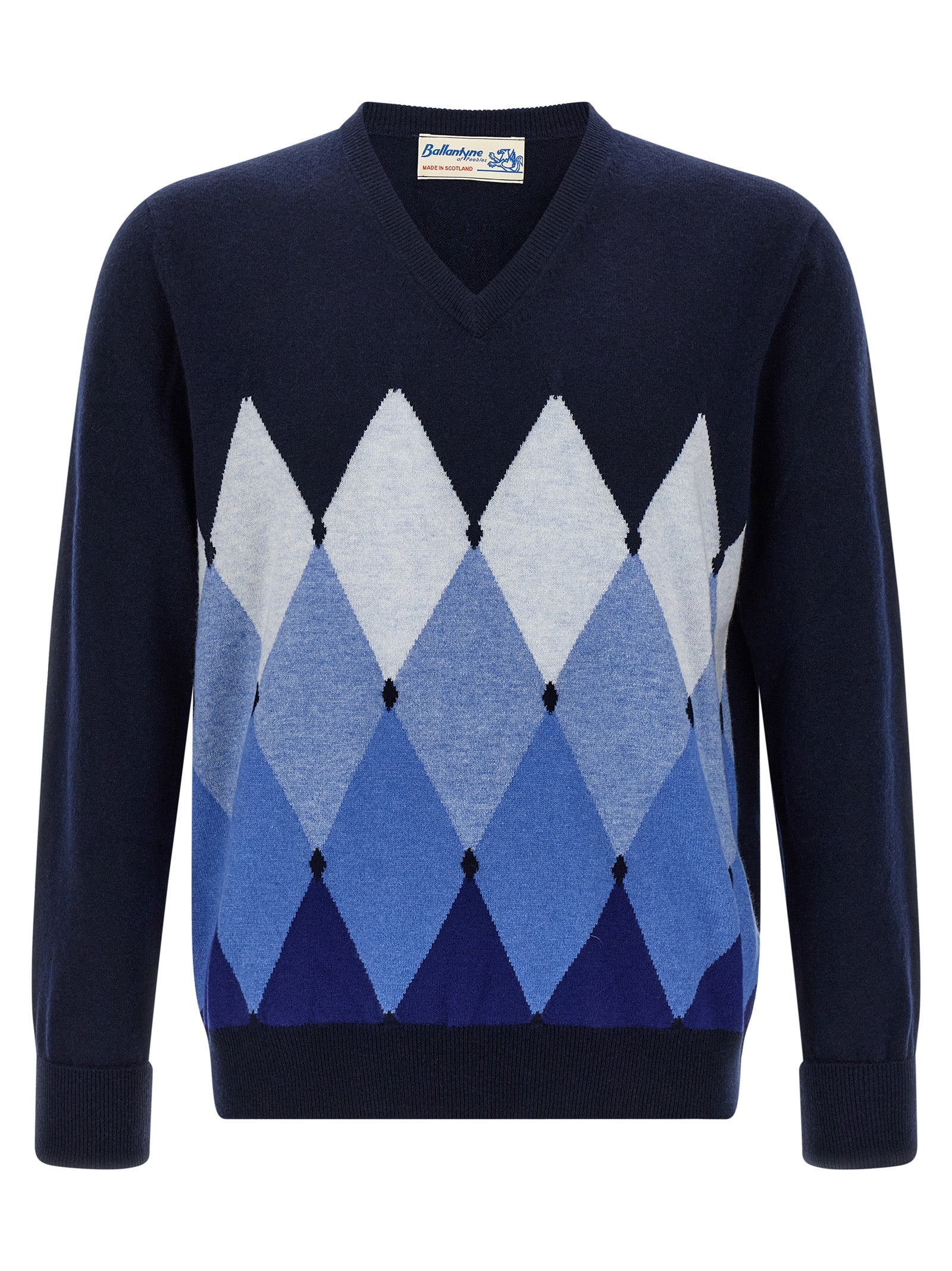 BALLANTYNE - BALLANTYNE - Argyle pattern sweater - Men’s Knitwear