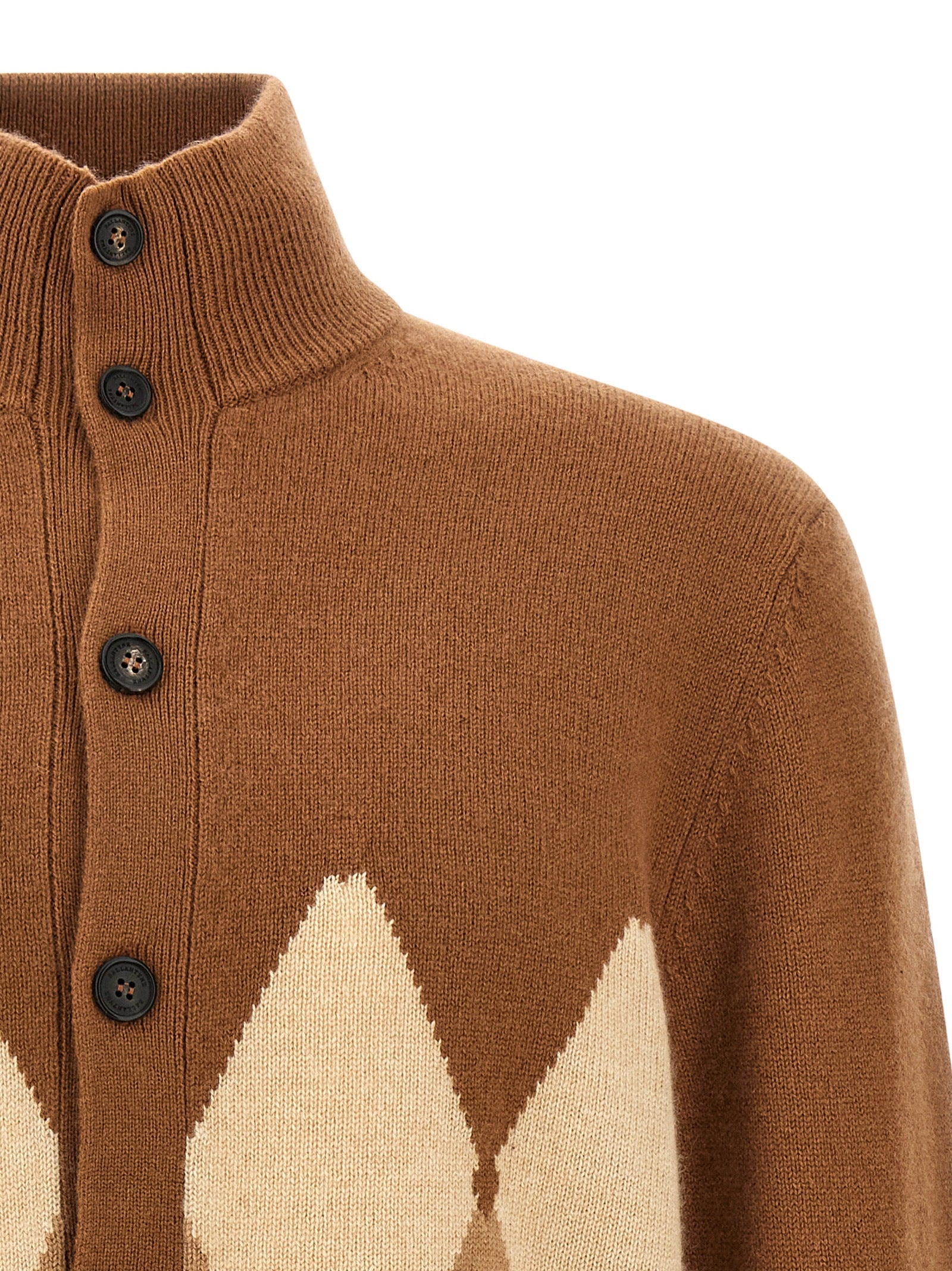 BALLANTYNE - BALLANTYNE - Cardigan Argyle - Men’s Knitwear