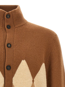 BALLANTYNE - BALLANTYNE - Cardigan Argyle - Men’s Knitwear
