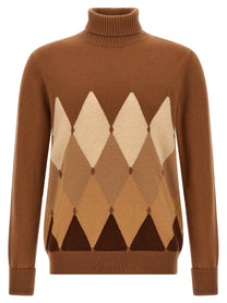 BALLANTYNE - BALLANTYNE - Argyle turtleneck - Men’s Knitwear