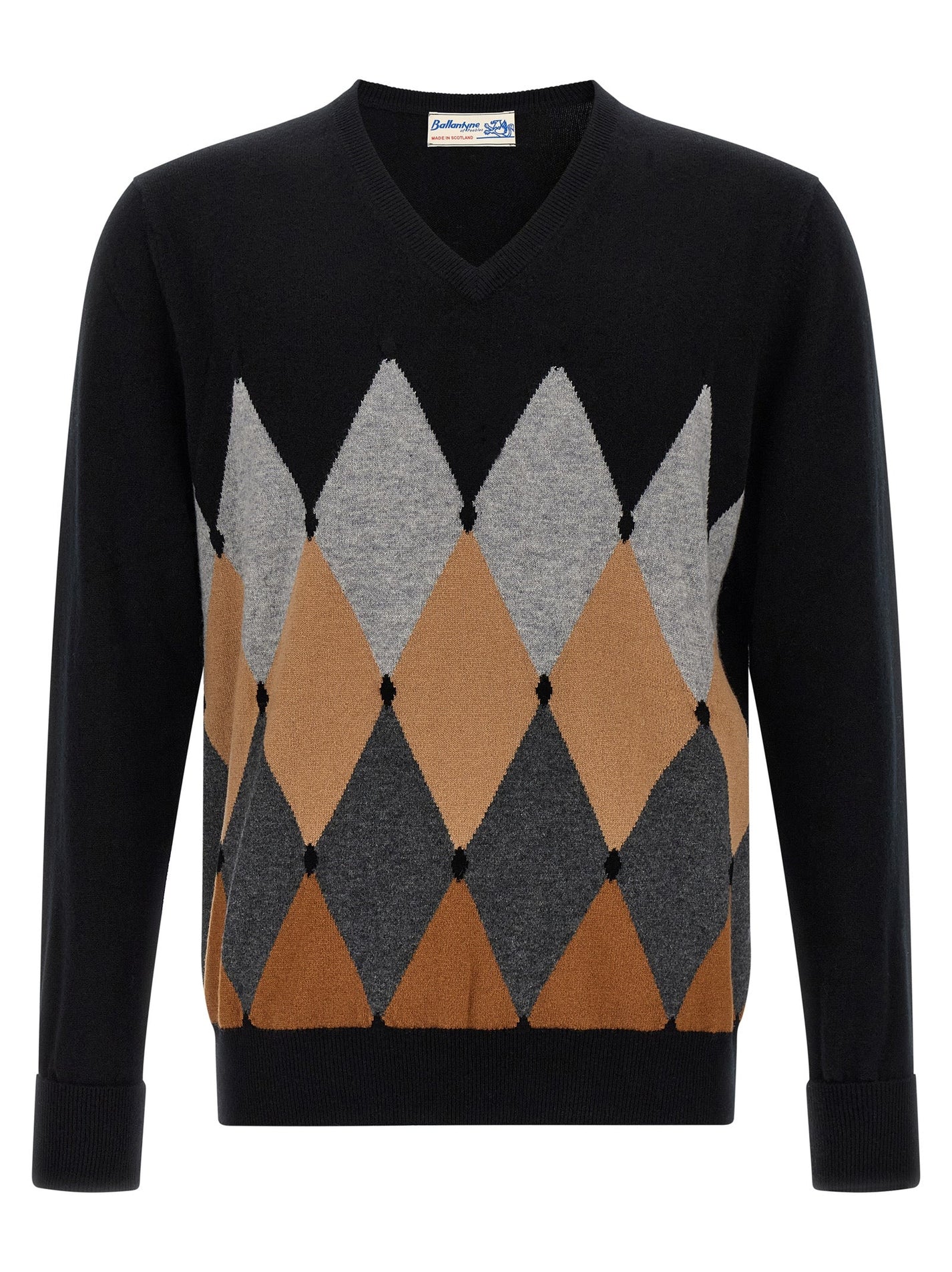 BALLANTYNE - BALLANTYNE - Argyle pattern sweater - Men’s Knitwear