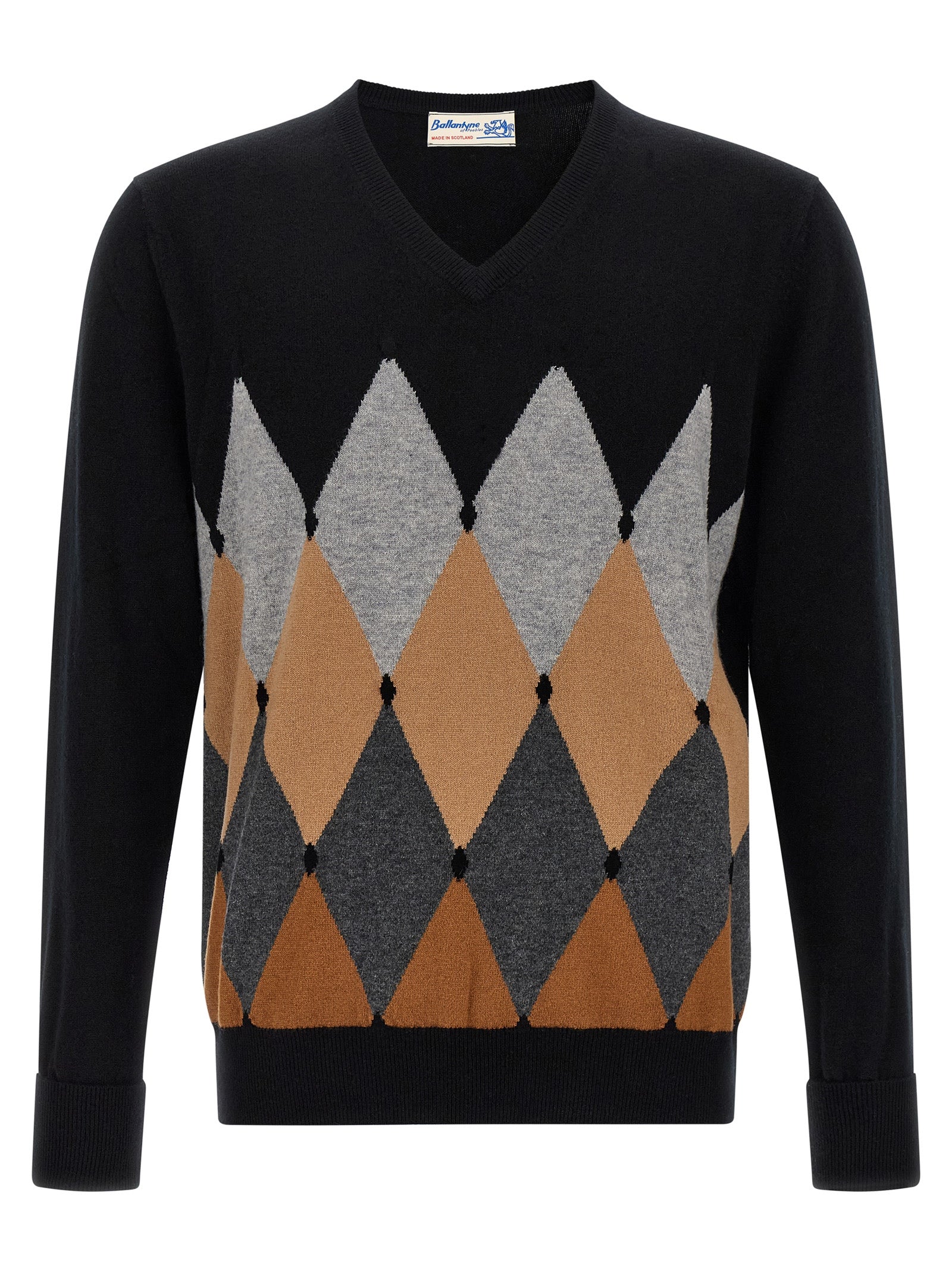 BALLANTYNE - BALLANTYNE - Argyle pattern sweater - Men’s Knitwear