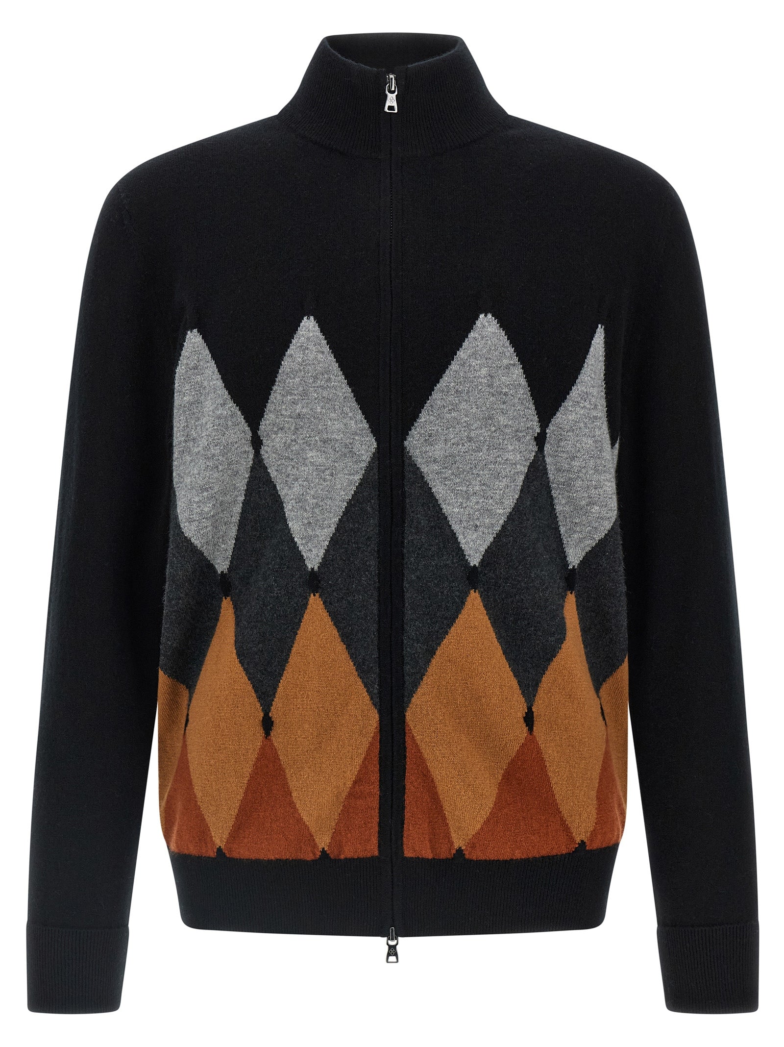 BALLANTYNE - BALLANTYNE - Cardigan Argyle - Men’s Knitwear