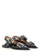 Ganni Women's Buckle Ballet Flats Black, view 2