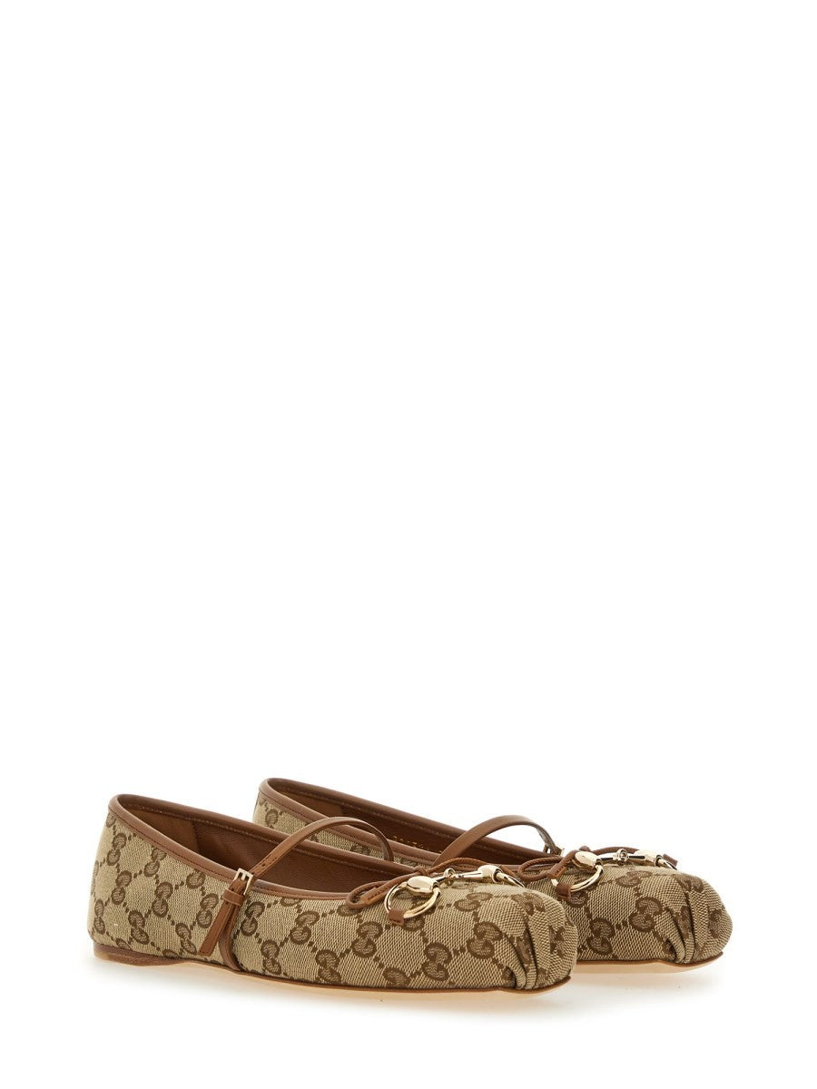 Gucci Women's Ballerina Con Morsetto Beige