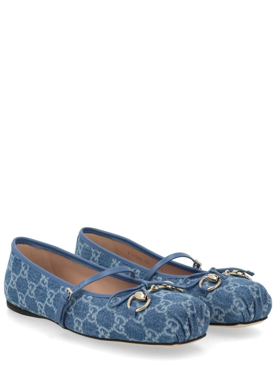 Gucci Women's Ballerina Con Morsetto Blue