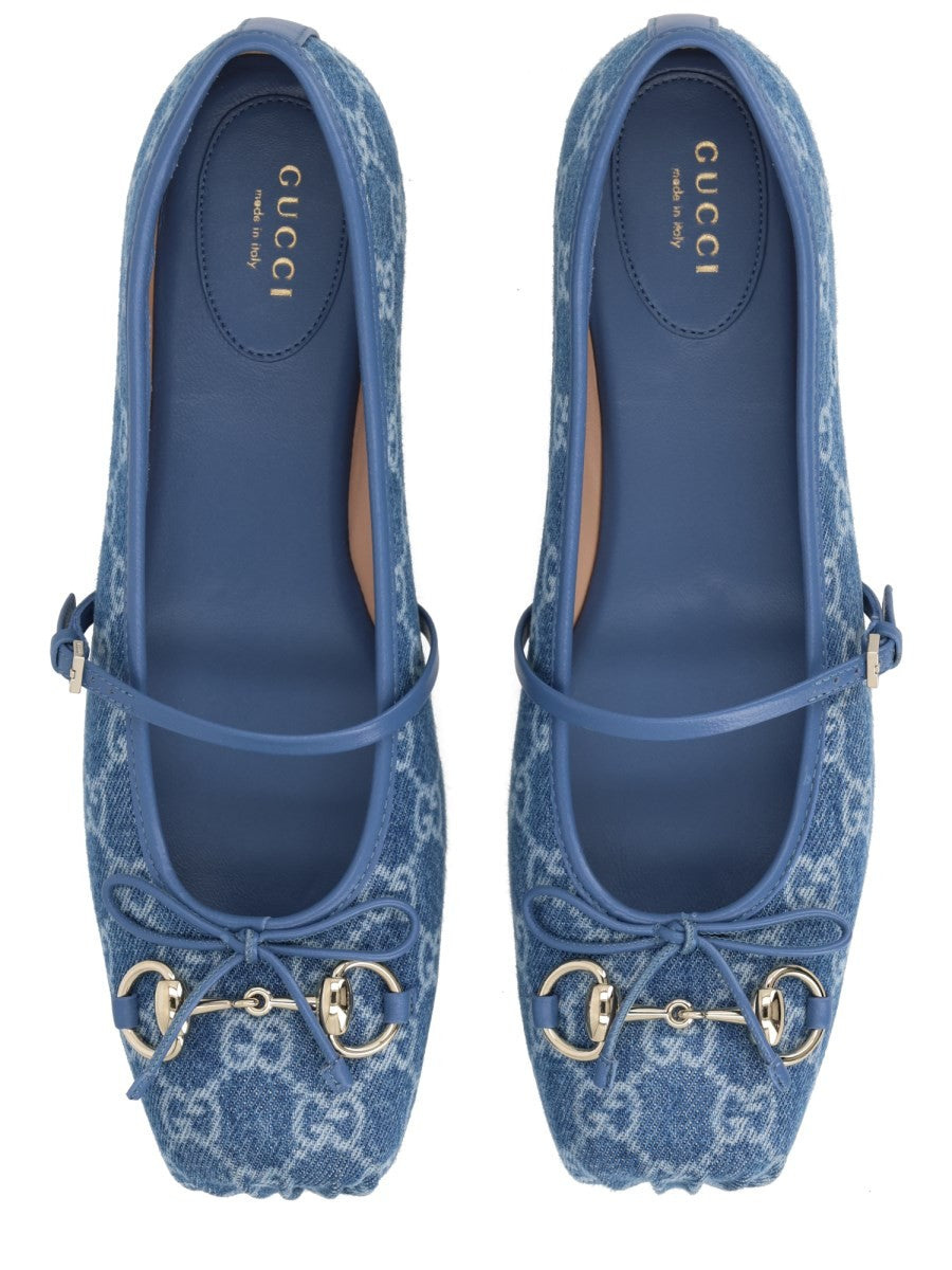 Gucci Women's Ballerina Con Morsetto Blue