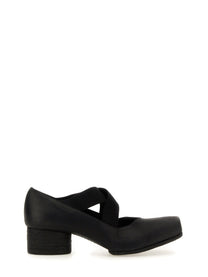 Uma Wang Women's Ballerina in Pelle Con Tacco Medio Black