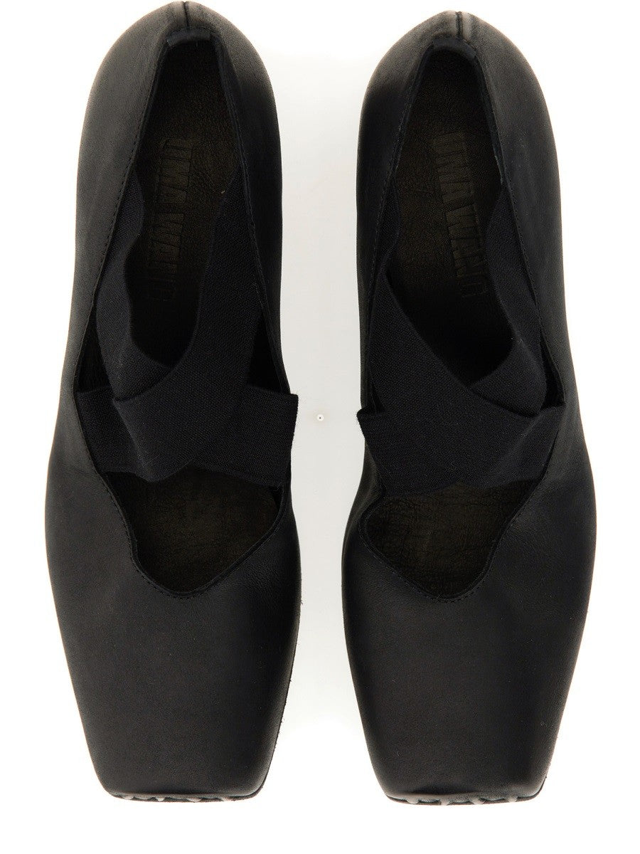 Uma Wang Women's Ballerina in Pelle Con Tacco Medio Black