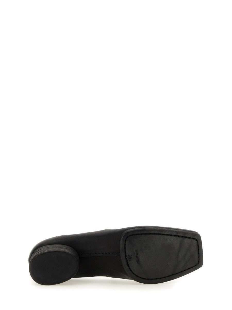 Uma Wang Women's Ballerina in Pelle Con Tacco Medio Black