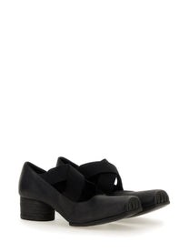 Uma Wang Women's Ballerina in Pelle Con Tacco Medio Black