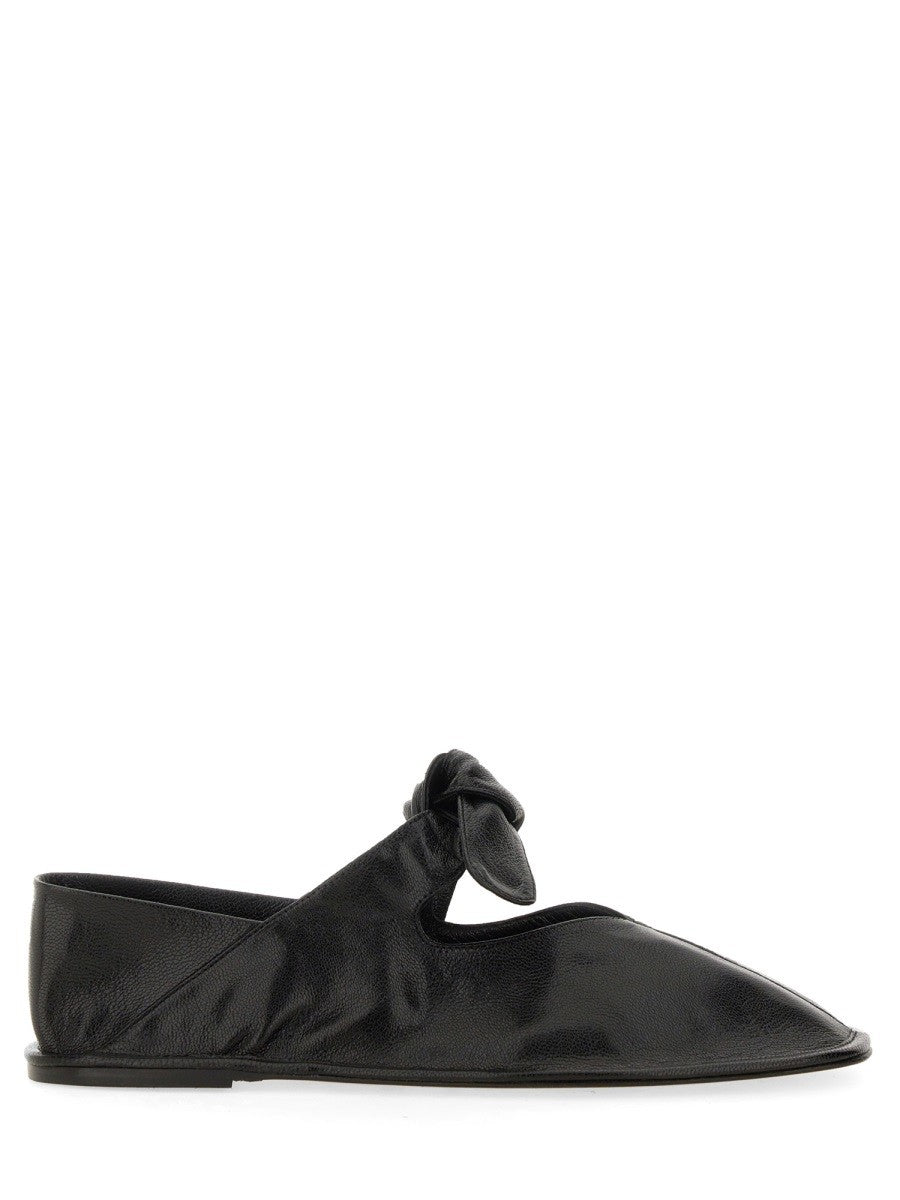 Hereu Women's Ballerina in Pelle Black Hereu