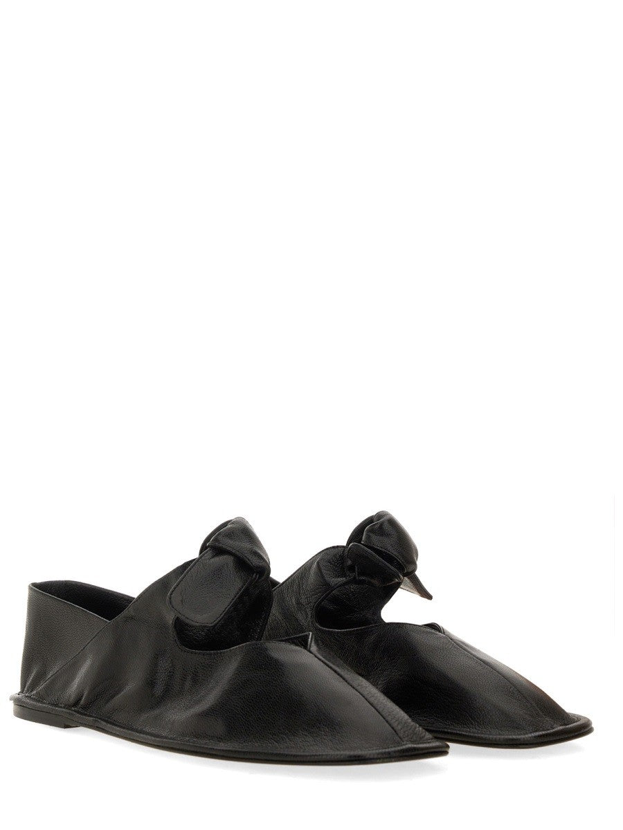 Hereu Women's Ballerina in Pelle Black Hereu