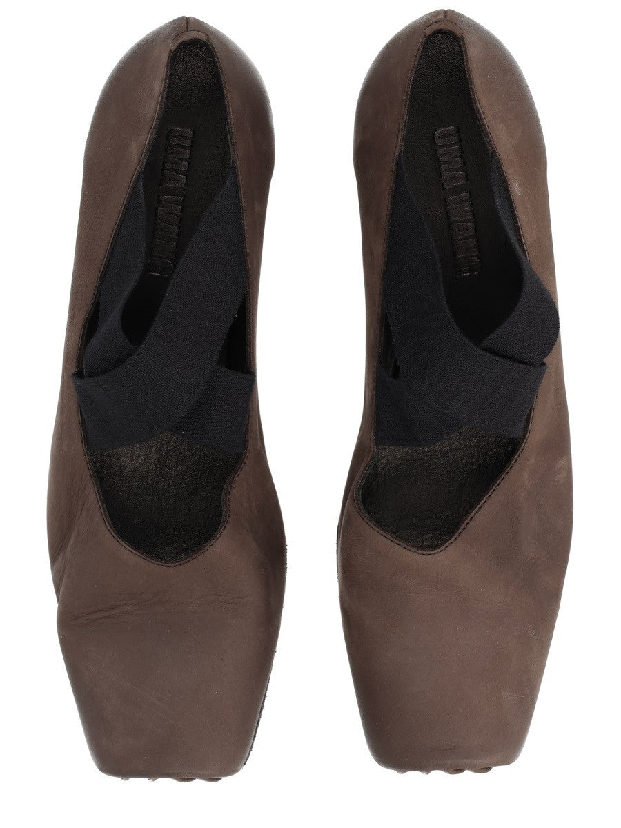 Uma Wang Women's Ballerina in Pelle Brown
