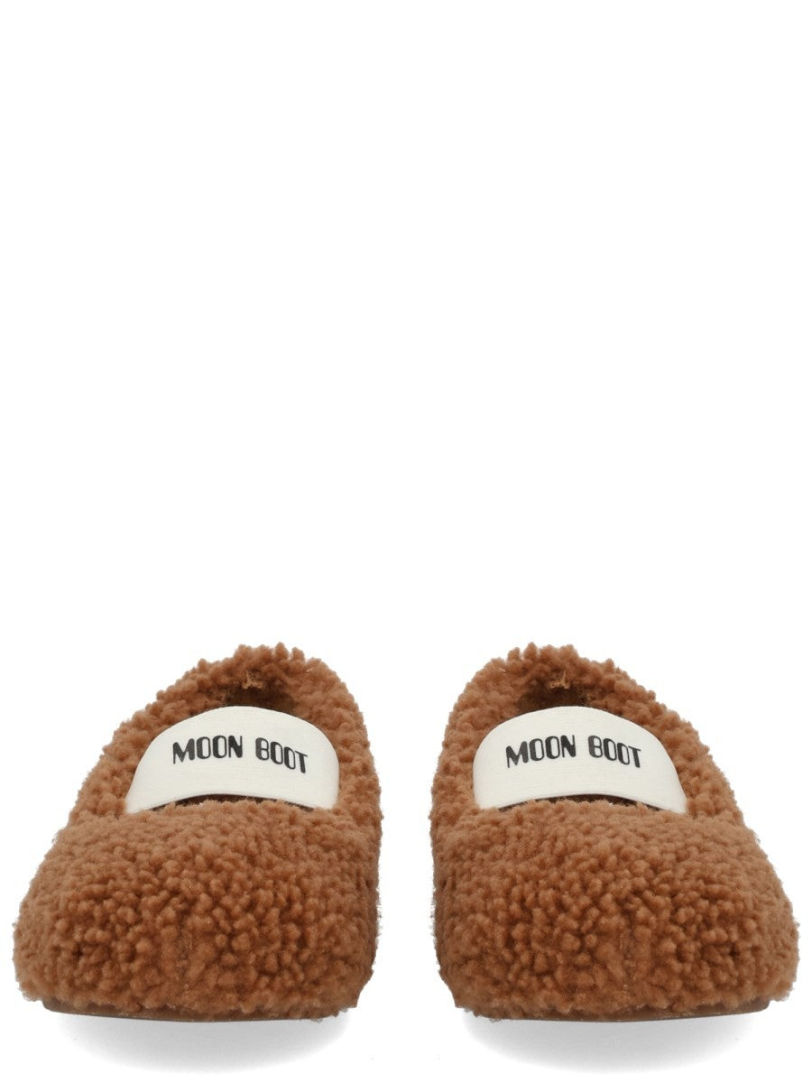 Moon Boot Women's Shearling Ballet Flats Brown, view 3