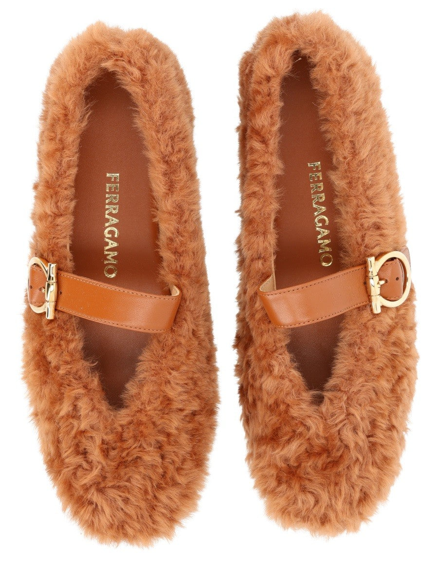 Ferragamo Women's Ballerina Love Ornament Beige