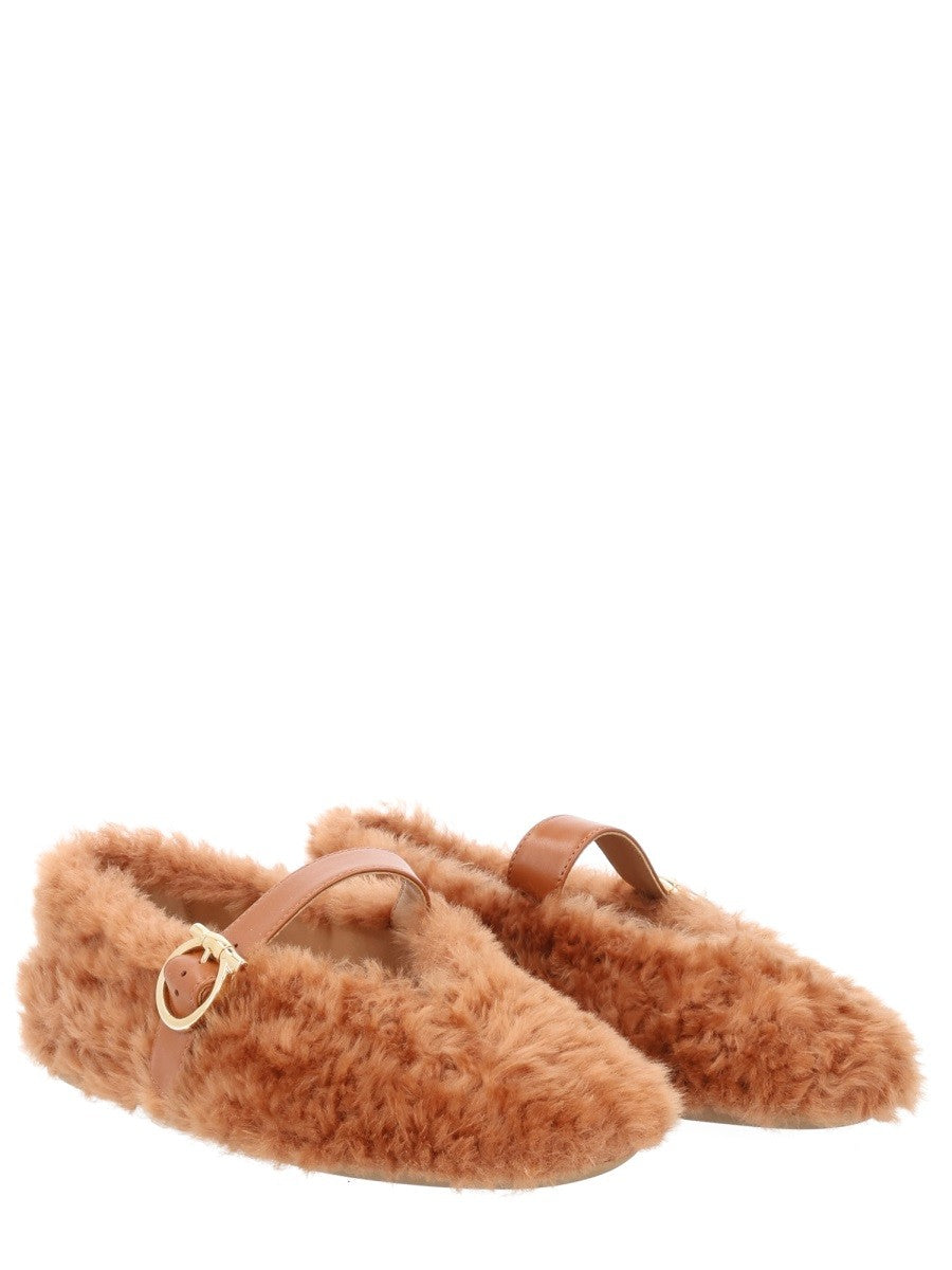 Ferragamo Women's Ballerina Love Ornament Beige