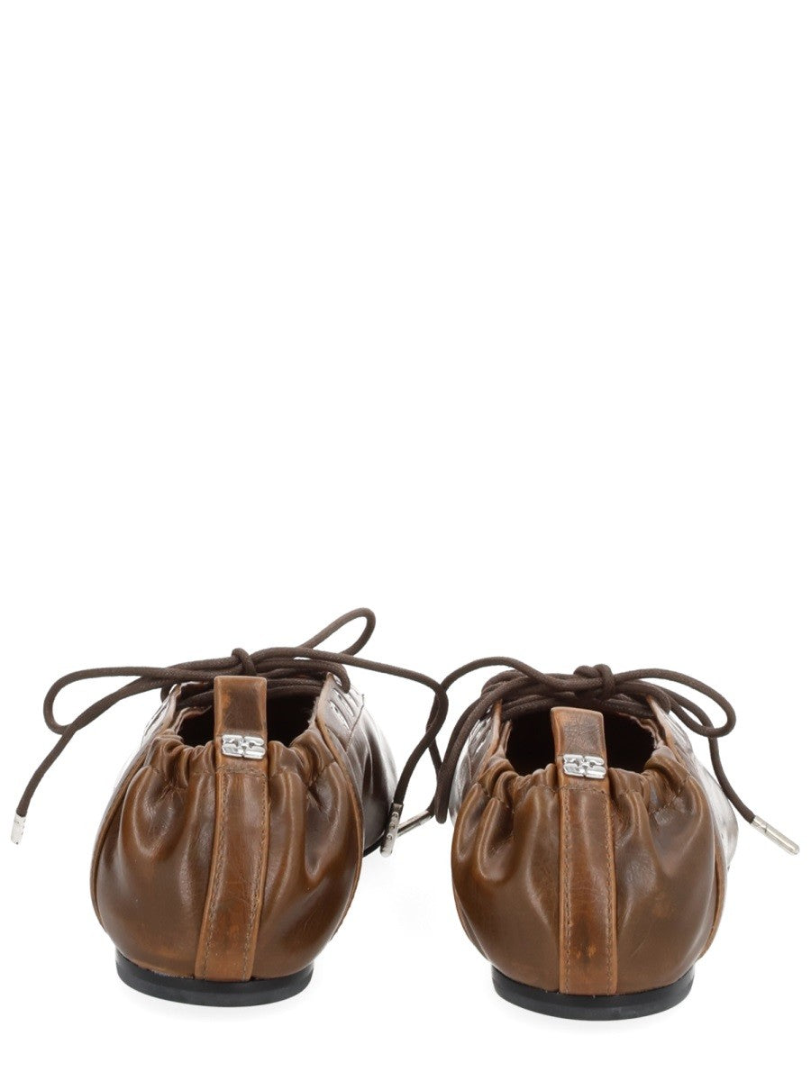 Ganni Women's Ballerina Brown