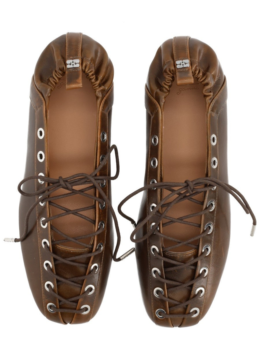 Ganni Women's Ballerina Brown