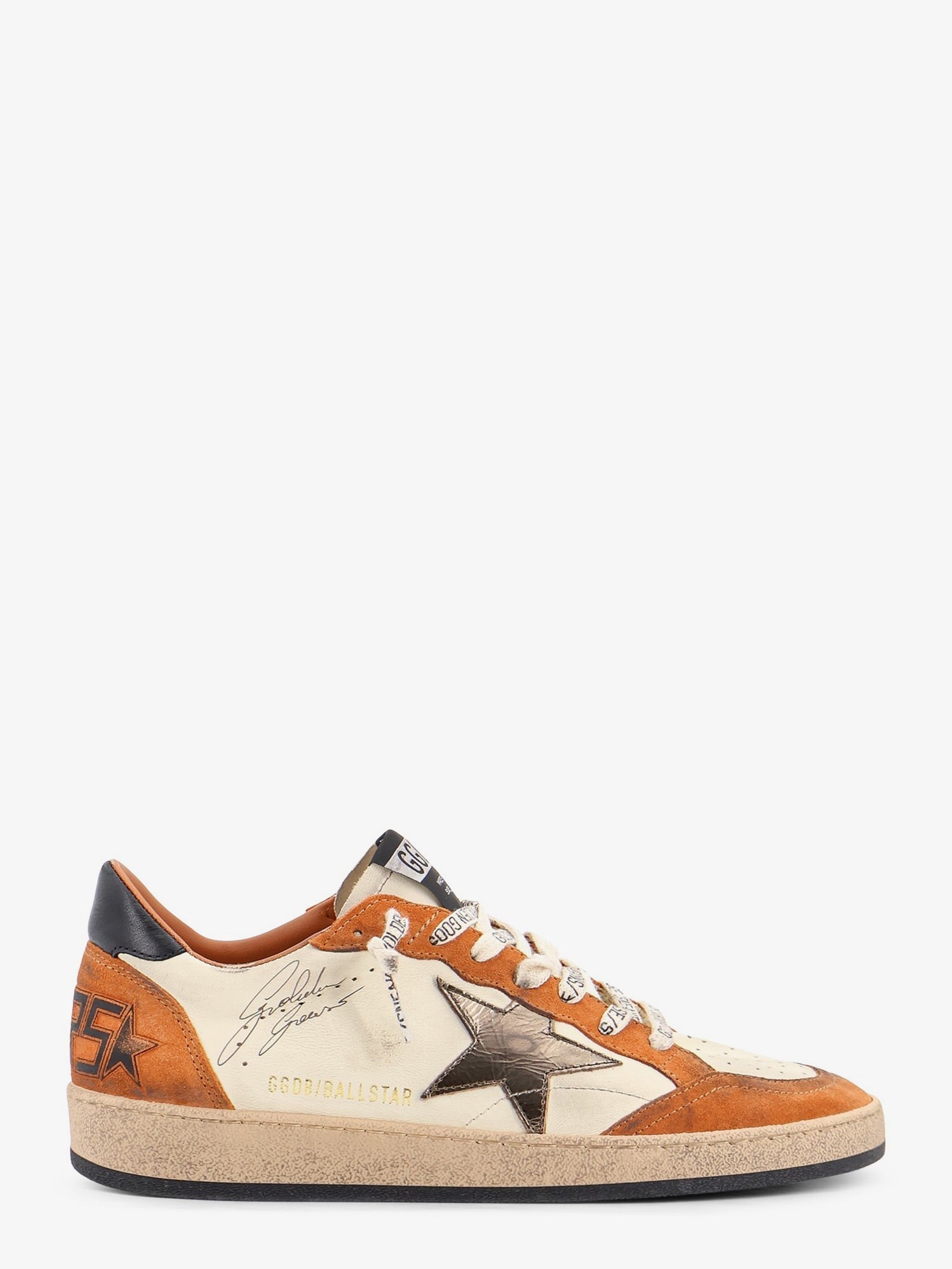 Golden Goose Men's Ballstar Sneakers in Suede and Leather White