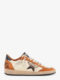Golden Goose Men's Ballstar Sneakers in Suede and Leather White