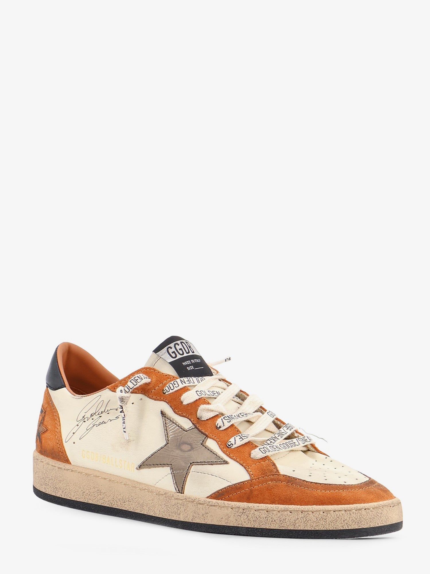 Golden Goose Men's Ballstar Sneakers in Suede and Leather White