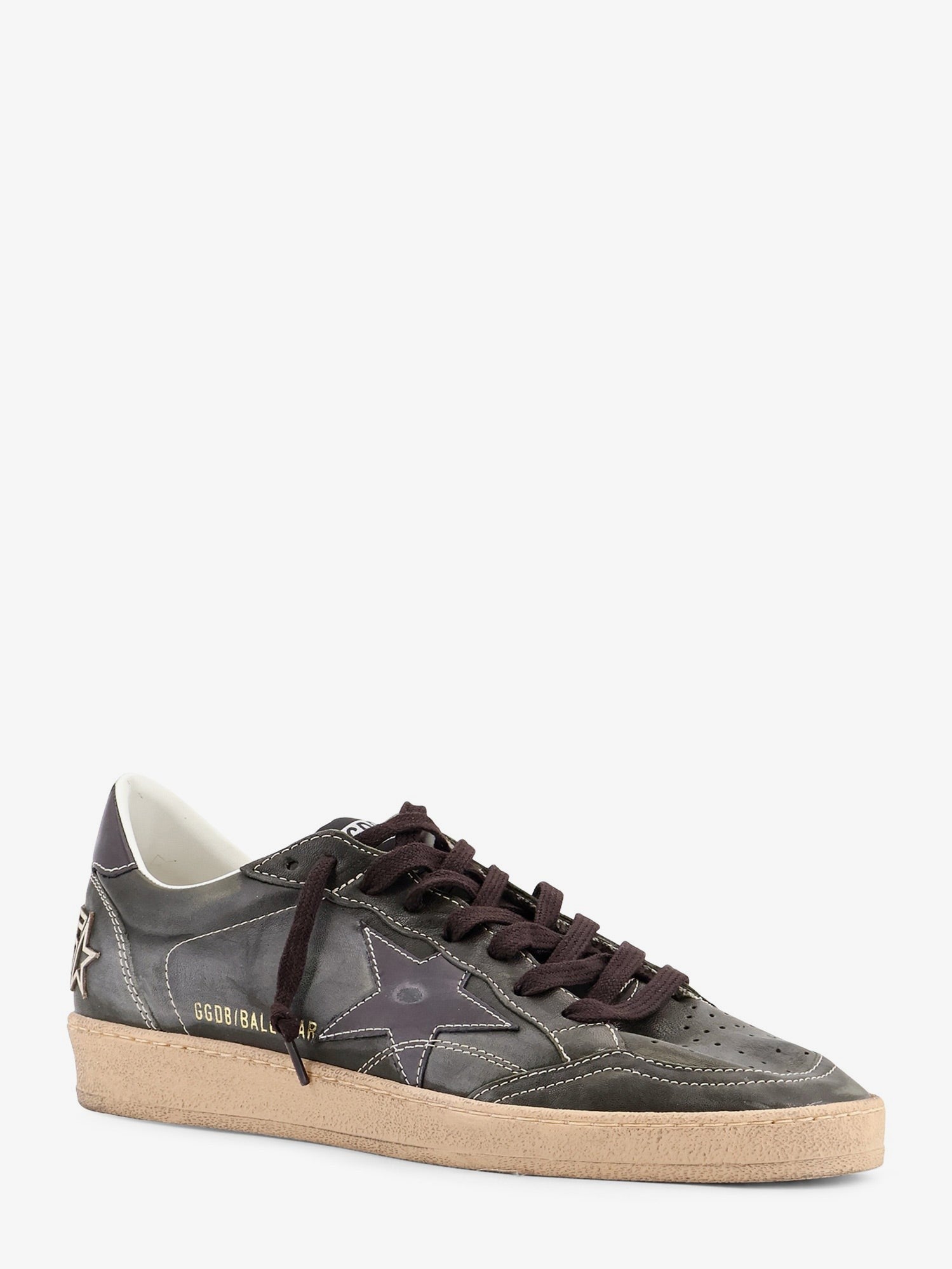 Golden Goose Men's Ballstar Used Effect Leather Sneakers Black