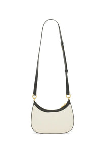 Bally women’s cream-colored leather crossbody bag with black trim and gold-tone hardware in white color
