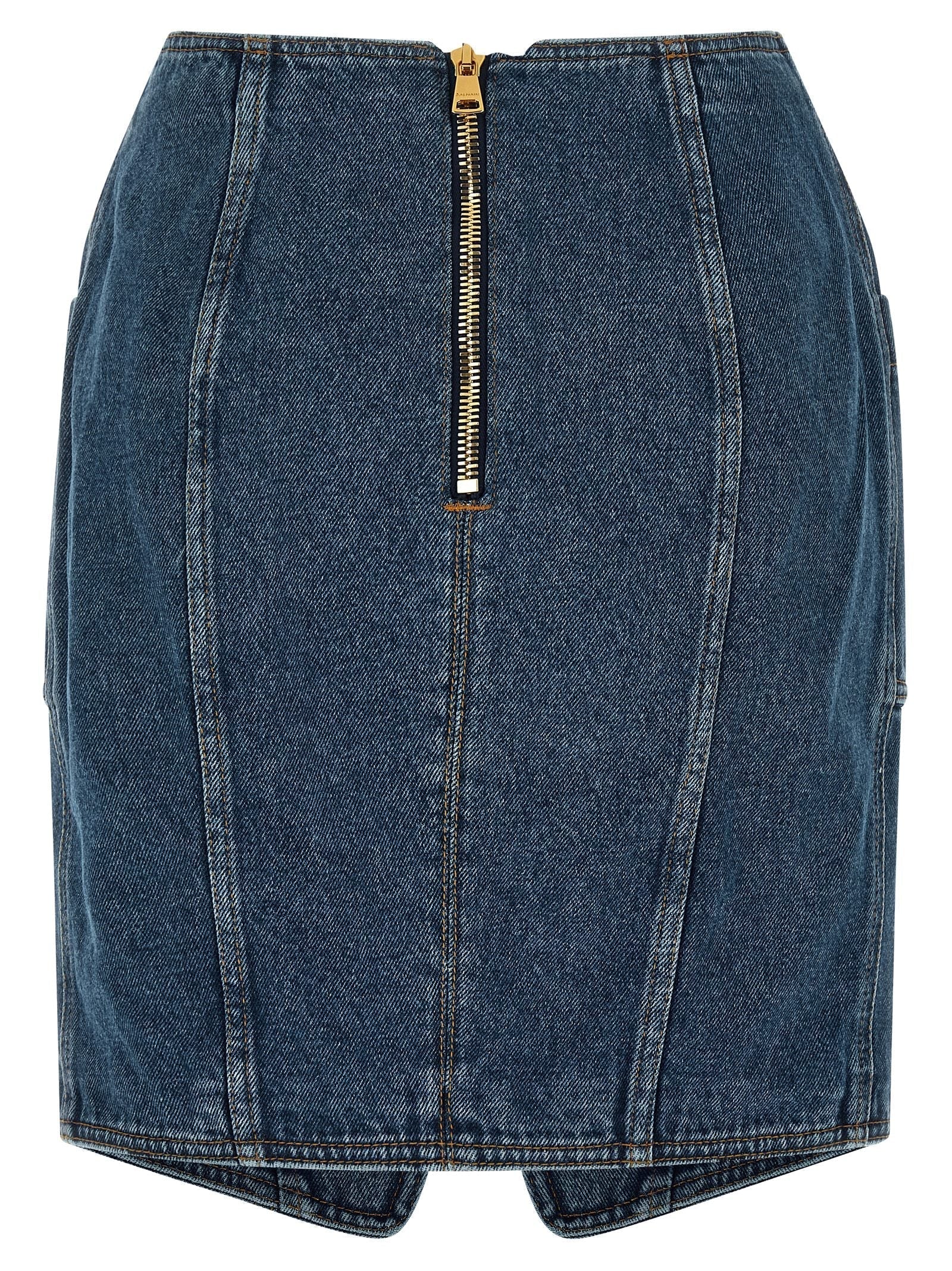 BALMAIN - BALMAIN - ’Belted’ skirt - Women’s Bottoms