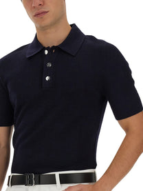 Balmain - Balmain Polo With Logo Patch - Men’s Tops