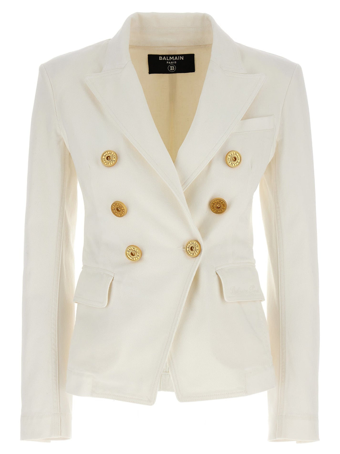 BALMAIN - BALMAIN - Double-breasted denim blazer - Women’s Clothing