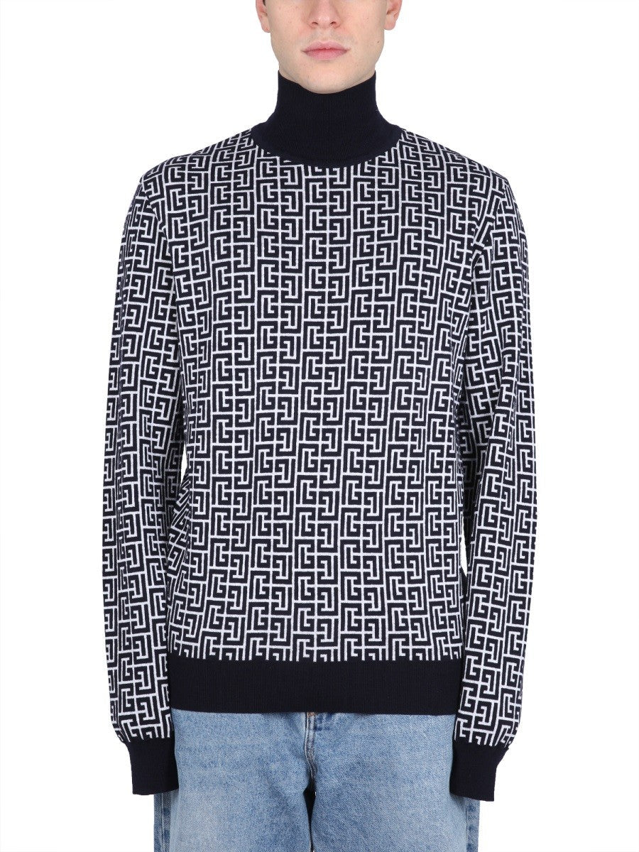 Balmain - Balmain Monogram Logo Shirt - Men’s Knitwear