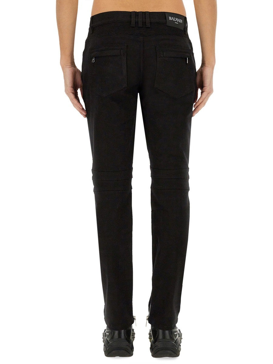 Balmain - Denim Biker Jeans - Home-&gt;Man-&gt;Clothing-&gt;Jeans