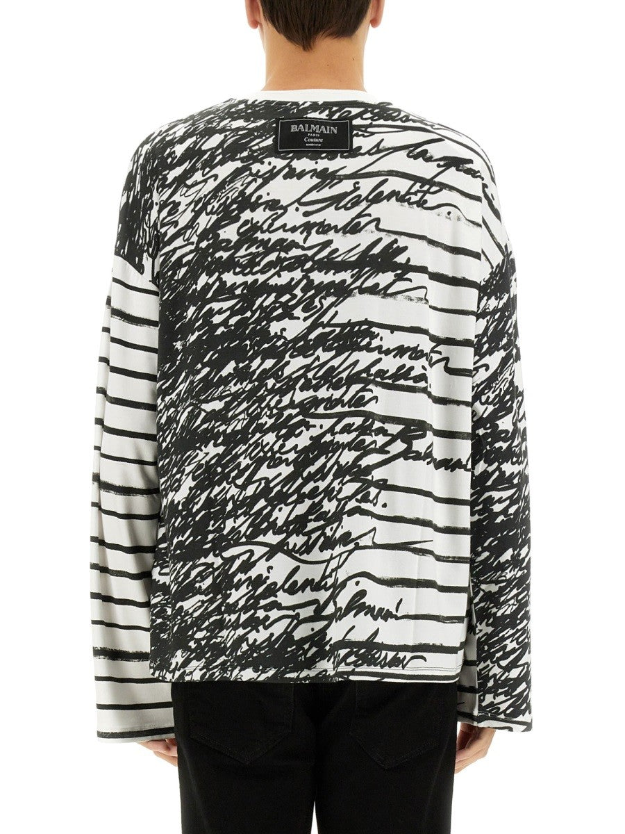 Balmain - Balmain ’Love Letter’ T Shirt - Men’s Tops