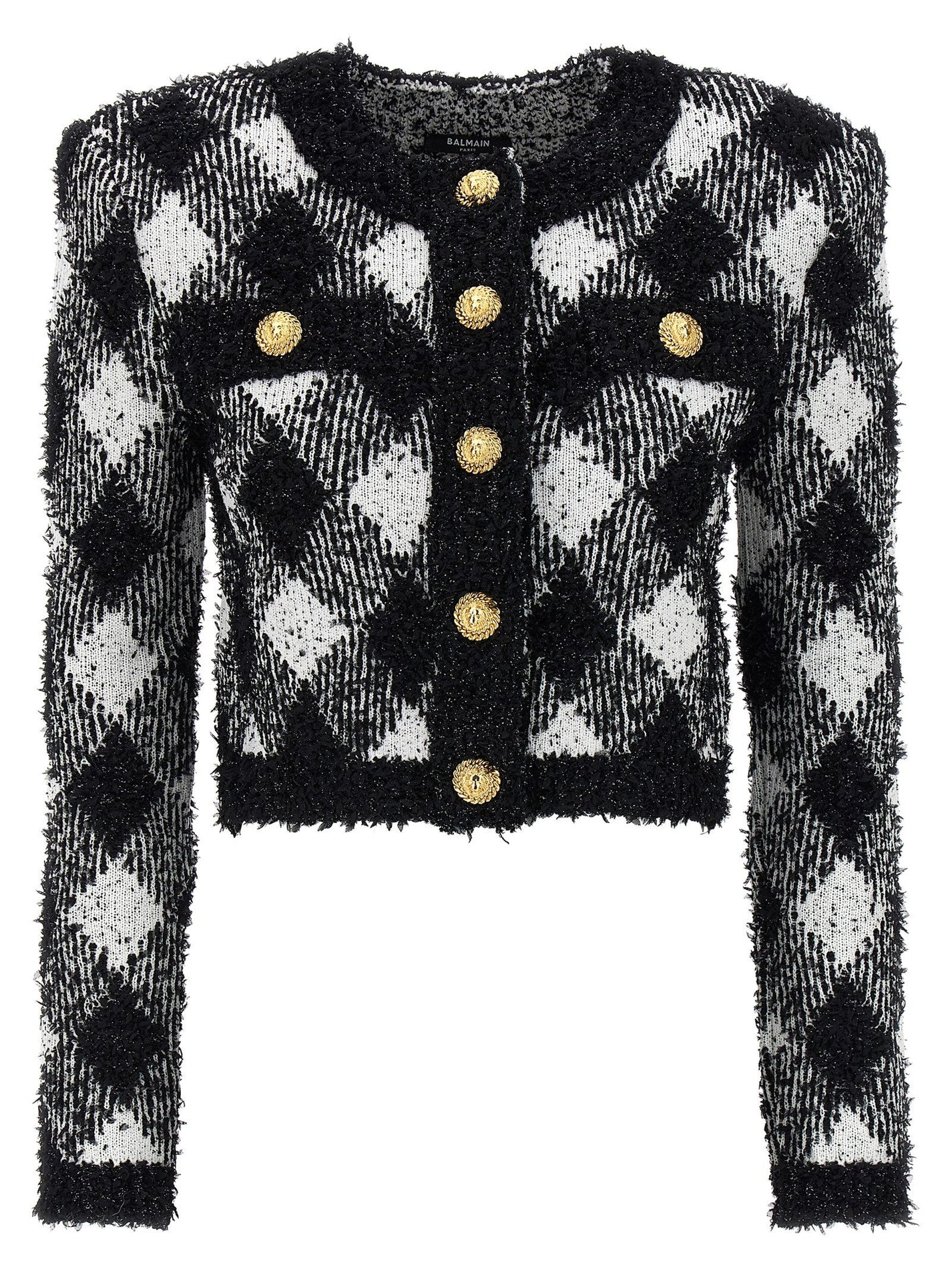 BALMAIN - BALMAIN - Vichy tweed short jacket - Women’s Clothing