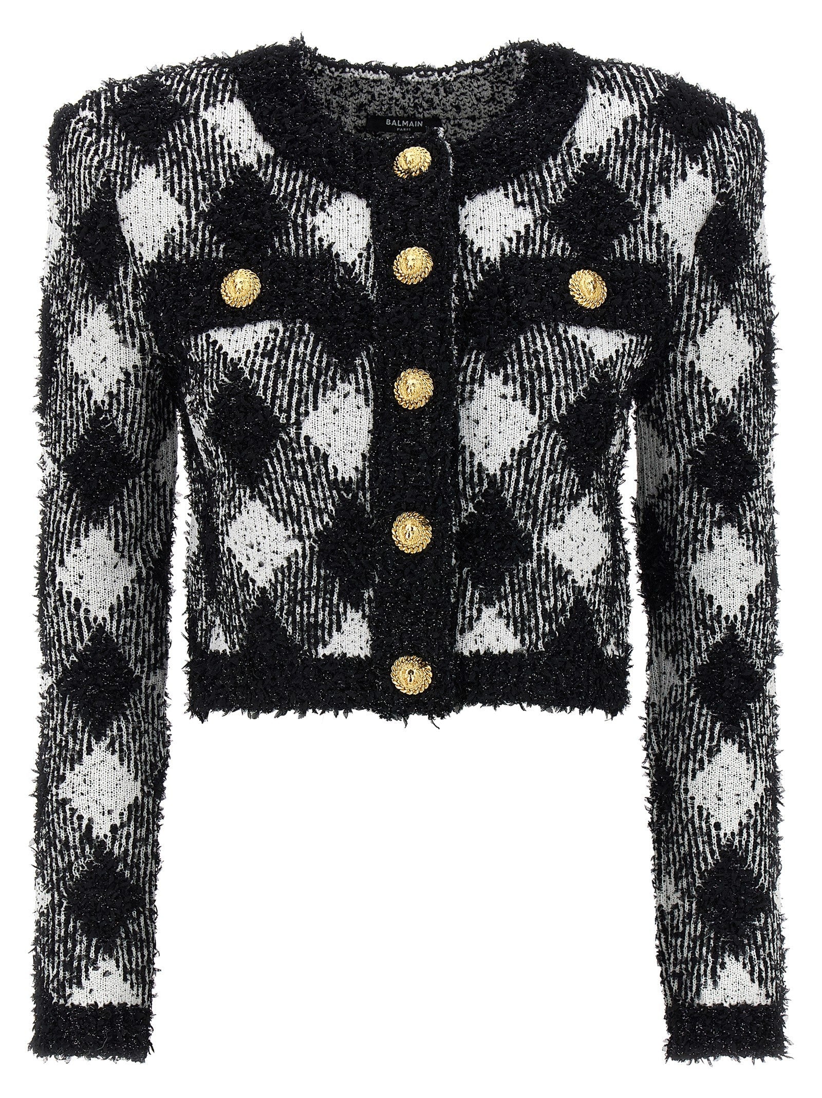 BALMAIN - BALMAIN - Vichy tweed short jacket - Women’s Clothing