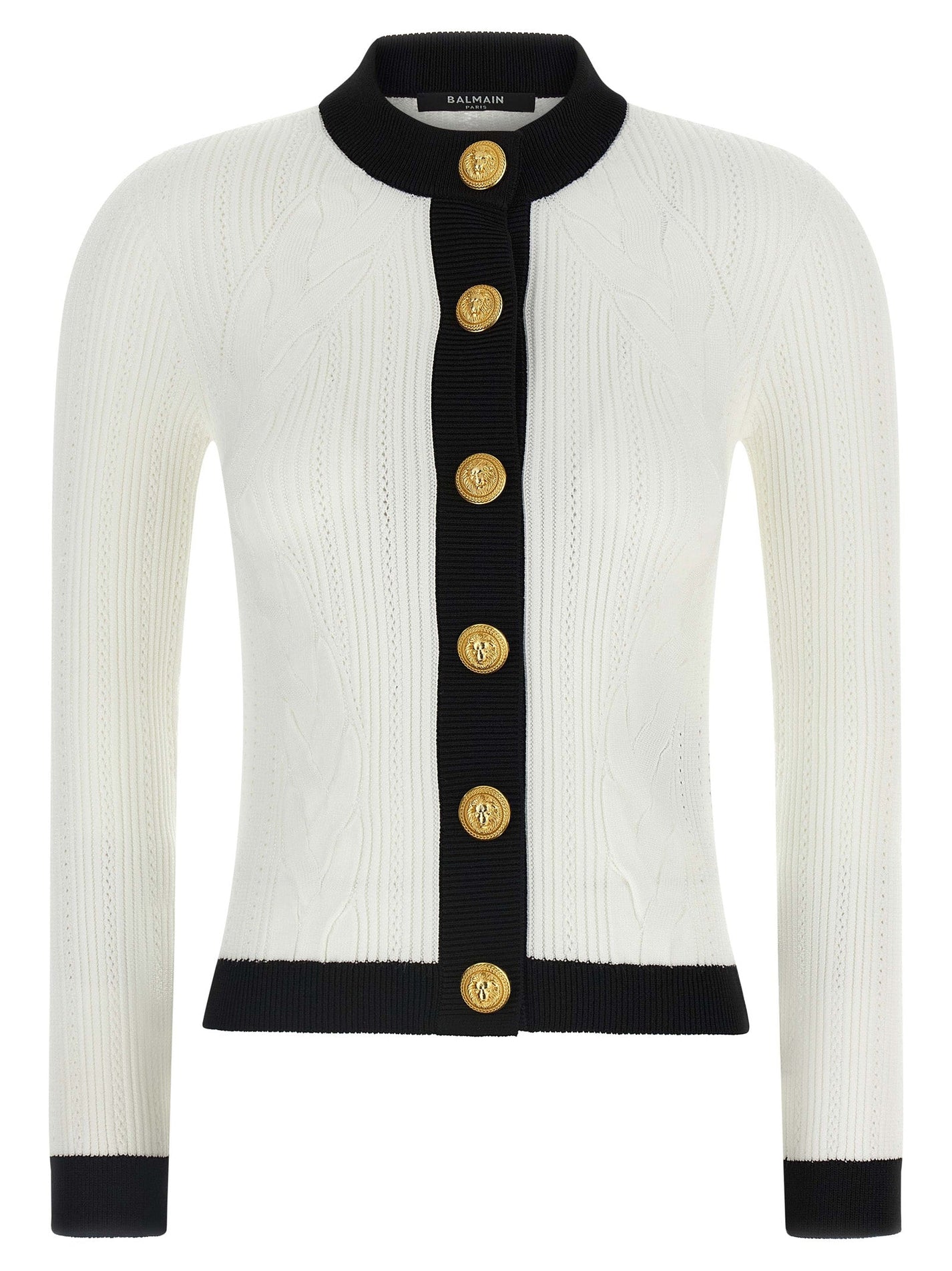 BALMAIN - BALMAIN - Two-tone cardigan - Women’s Knitwear