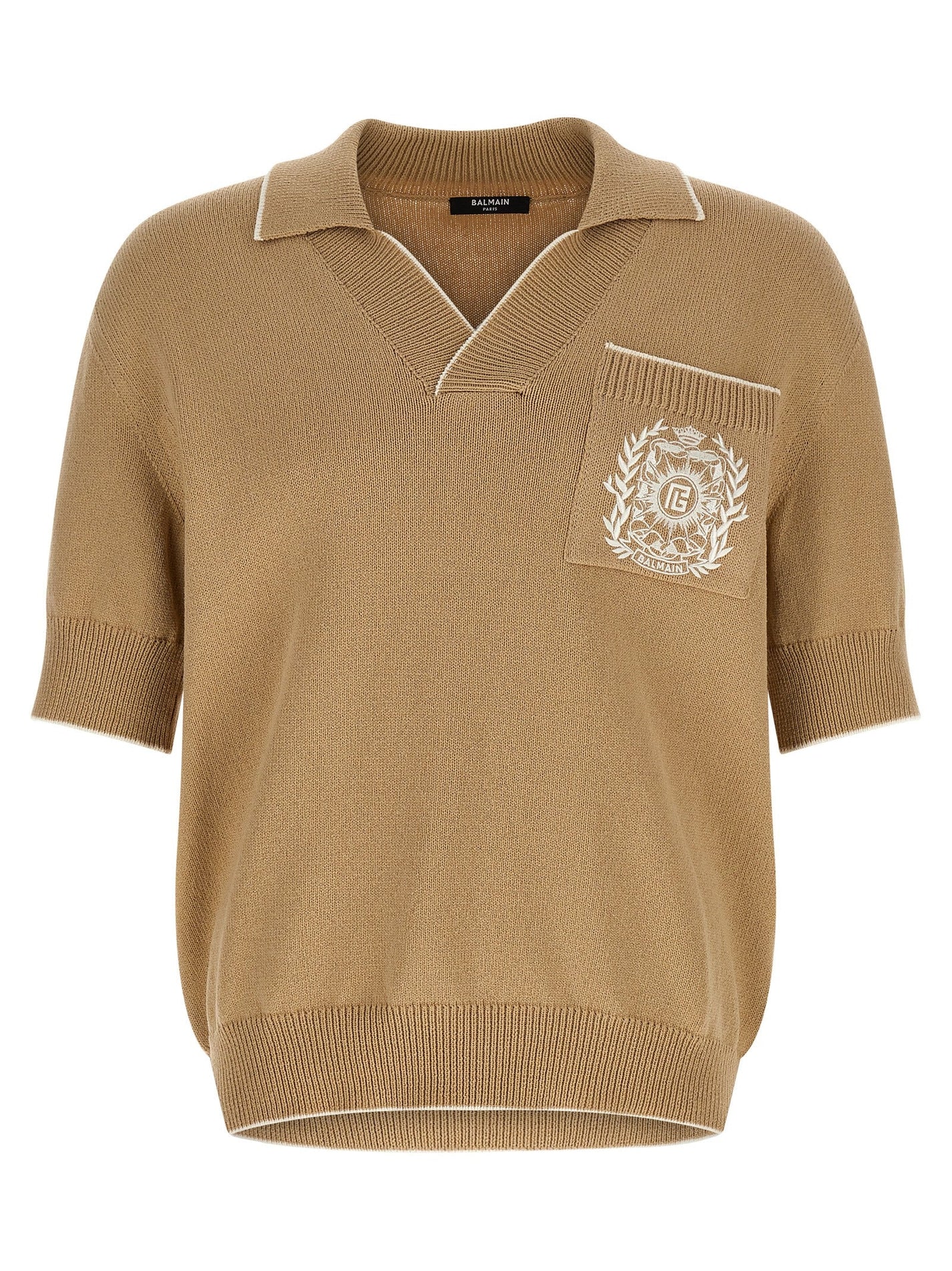 BALMAIN - BALMAIN - ’Balmain Stemma’ embroidery polo shirt - Men’s Tops