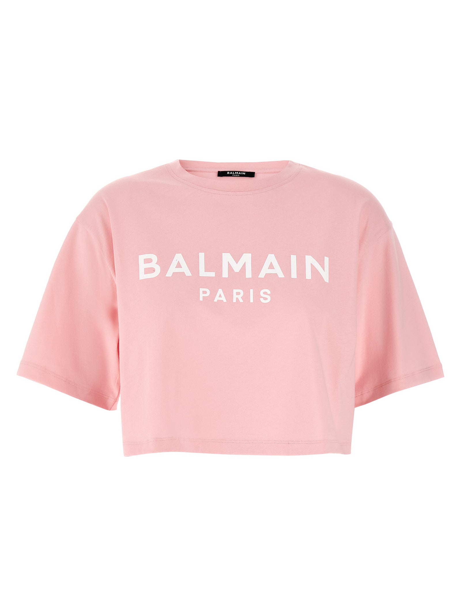 BALMAIN - BALMAIN - Logo crop T-shirt - Women’s Tops