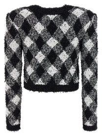 BALMAIN - BALMAIN - Vichy tweed short jacket - Women’s Clothing