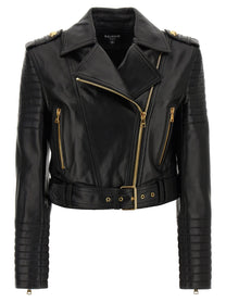BALMAIN - BALMAIN - Leather jacket - Women’s Outerwear